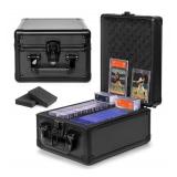 Brand New Black Card Holder 2 Row Storage Lock Box - Fits Graded Cards, Top Loaders and One Touch *N