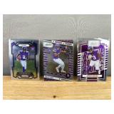 Set of 3 NFL Football Rookie Trading Cards: Jordan Addison and Dallas Turner *N