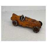 Hubley Cast Iron Toy Race Car - Orange