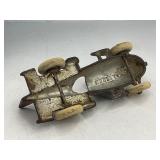 Hubley Cast Iron Fishtail Piston Toy Race Car - Silver