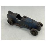 Hubley #5 Cast Iron Fishtail Toy Race Car - Blue
