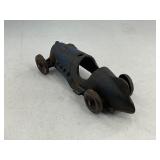 Hubley #5 Cast Iron Fishtail Toy Race Car - Blue