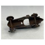 Hubley #5 Cast Iron Fishtail Toy Race Car - Blue