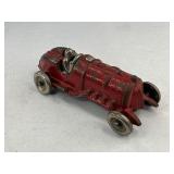 Hubley #7 Cast Iron Toy Race Car - Red