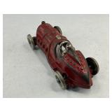 Hubley #7 Cast Iron Toy Race Car - Red