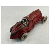Hubley #7 Cast Iron Toy Race Car - Red