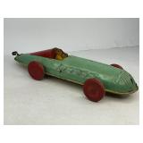 Buffalo Toys Tin Toy Race Car with Wood Wheels