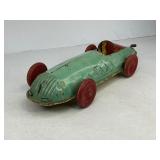 Buffalo Toys Tin Toy Race Car with Wood Wheels