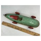 Buffalo Toys Tin Toy Race Car with Wood Wheels