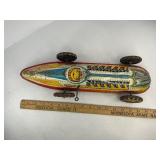 MARX Tin Litho Wind up Toy Race Car