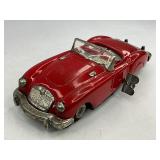 Red Sanshin Wind up Tin Toy Car