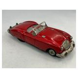 Red Sanshin Wind up Tin Toy Car