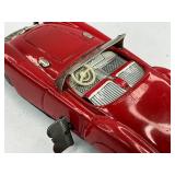 Red Sanshin Wind up Tin Toy Car