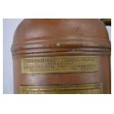 VINTAGE COPPER AND BRASS FIRE EXTINGUISHER