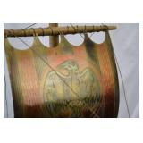 VINTAGE EDWARD AAGAARD IRON ART BRONZE VIKING SHIP