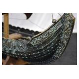 VINTAGE EDWARD AAGAARD IRON ART BRONZE VIKING SHIP
