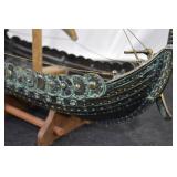 VINTAGE EDWARD AAGAARD IRON ART BRONZE VIKING SHIP