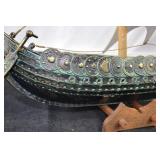 VINTAGE EDWARD AAGAARD IRON ART BRONZE VIKING SHIP