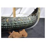 VINTAGE EDWARD AAGAARD IRON ART BRONZE VIKING SHIP