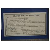 LICENSE FOR PROSTITUTION AND CURRECY IN FRAME