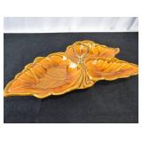 MID-CENTURY SANTA ANITA WARE LEAF CANDY/NUT/SERVING BOWL