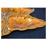 MID-CENTURY SANTA ANITA WARE LEAF CANDY/NUT/SERVING BOWL