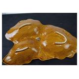 MID-CENTURY SANTA ANITA WARE LEAF CANDY/NUT/SERVING BOWL