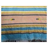 VINTAGE MEXICAN WOVEN THROW BLANKET