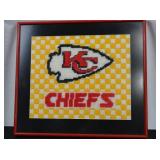 KANSAS CITY CHIEFS CROSS STITCH IN FRAME
