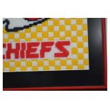 KANSAS CITY CHIEFS CROSS STITCH IN FRAME