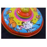 VINTAGE OHIO ART TIN SPINNING TOP 1950s