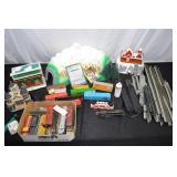 TRAIN BUILDING LOT WITH LOCOMOTIVE AND CARS