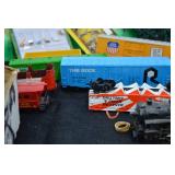 TRAIN BUILDING LOT WITH LOCOMOTIVE AND CARS