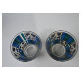 Vintage Georges Briard Lowball Glasses, 14K Gold Accents