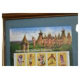 American Indian Dance Stamps In Frame