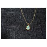 14k Gold Opal Necklace
