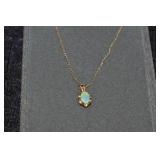 14k Gold Opal Necklace