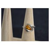 10k Gold Topaz And Diamond Ring