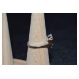 10k Gold Topaz And Diamond Ring