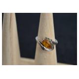 10k Gold Topaz And Diamond Ring
