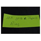 10k Gold Topaz And Diamond Ring