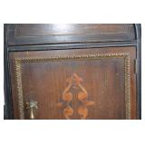 Antique Jacobean Leather And Walnut Tobacco Humidor Cabinet