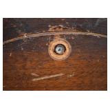 Antique Jacobean Leather And Walnut Tobacco Humidor Cabinet