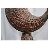 Vintage Intricatly Detailed Rattan Cornucopia