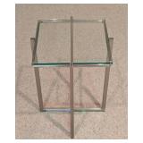 Petite Glass Topped Accent Table
