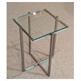 Petite Glass Topped Accent Table