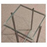 Petite Glass Topped Accent Table