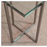 Petite Glass Topped Accent Table