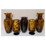 Tortoise Glass Vases and Candleholders