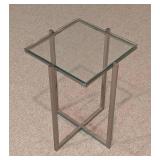 Petite Glass Topped Accent Table